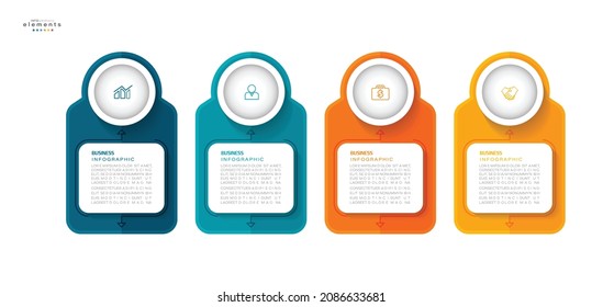 vector illustration Infographic design template with icons and 4 options or steps. Can be used for process, presentations, layout, banner,info graph.