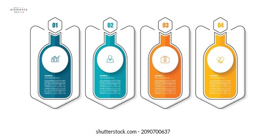 vector illustration Infographic design template with icons and 4 options or steps. Can be used for process, presentations, layout, banner,info graph.