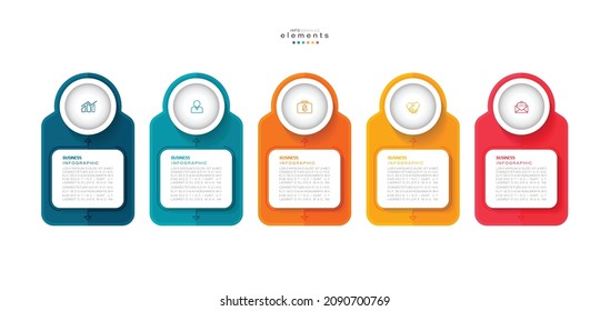 vector illustration Infographic design template with icons and 5 options or steps. Can be used for process, presentations, layout, banner,info graph.