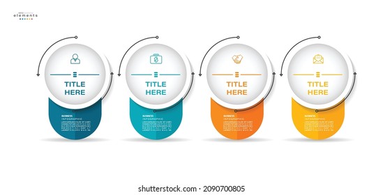 vector illustration Infographic design template with icons and 4 options or steps. Can be used for process, presentations, layout, banner,info graph.