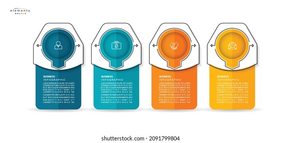 vector illustration Infographic design template with icons and 4 options or steps. Can be used for process, presentations, layout, banner,info graph.