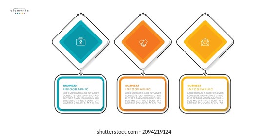 vector illustration Infographic design template with icons and 3 options or steps. Can be used for process, presentations, layout, banner,info graph.