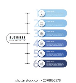 vector illustration infographic design template with 6 options or steps. used in presentation In business or marketing