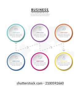 vector illustration infographic design template with 6 options or steps. used in presentation In business or marketing
