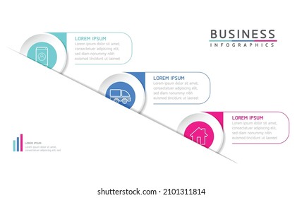 plantilla de diseño infográfico de ilustraciones vectoriales con 3 opciones o pasos. uso en presentación en negocios o marketing
