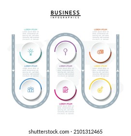vector illustration infographic design template with 6 options or steps. used in presentation In business or marketing