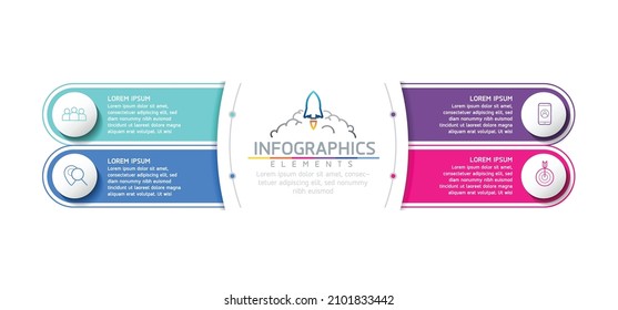 plantilla de diseño infográfico de ilustraciones vectoriales con 4 opciones o pasos. uso en presentación en negocios o marketing