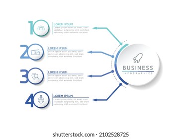 plantilla de diseño infográfico de ilustraciones vectoriales con 4 opciones o pasos. uso en presentación en negocios o marketing