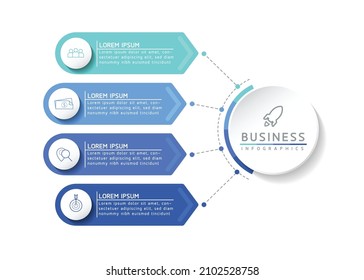 vector illustration infographic design template with 4 options or steps. used in presentation In business or marketing