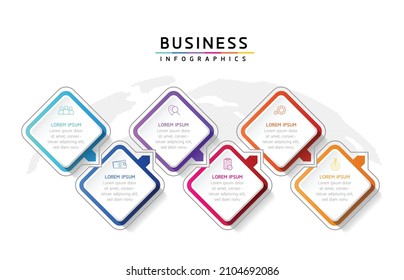 vector illustration infographic design template with 6 options or steps. used in presentation In business or marketing