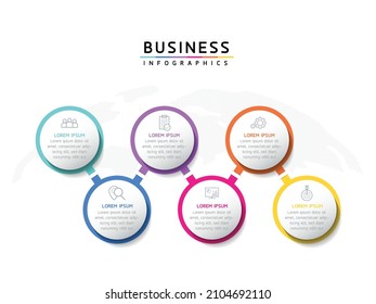 vector illustration infographic design template with 6 options or steps. used in presentation In business or marketing