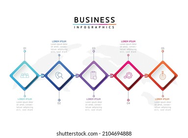 vector illustration infographic design template with 5 options or steps. used in presentation In business or marketing