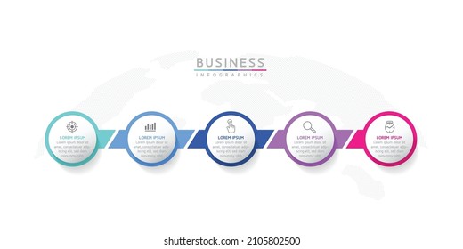 vector illustration infographic design template with 5 options or steps. used in presentation In business or marketing