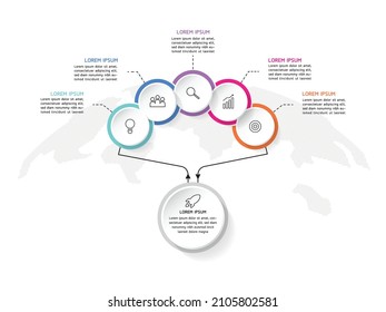 vector illustration infographic design template with 5 options or steps. used in presentation In business or marketing