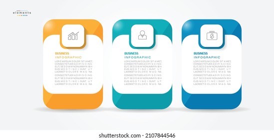 vector illustration Infographic design template with icons and 3 options or steps. Can be used for process, presentations, layout, banner,info graph.