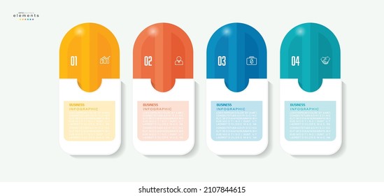 vector illustration Infographic design template with icons and 4 options or steps. Can be used for process, presentations, layout, banner,info graph.