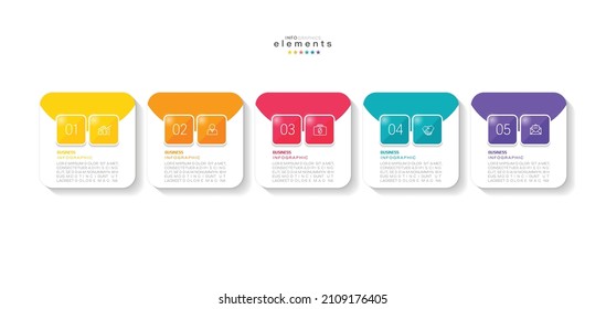 Vektorgrafik Infografische Design-Vorlage mit Symbolen und 5 Optionen oder Schritte. Kann für Prozess, Präsentationen, Layout, Banner, Infografik verwendet werden.