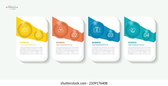 vector illustration Infographic design template with icons and 4 options or steps. Can be used for process, presentations, layout, banner,info graph.