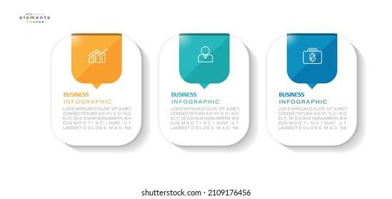 vector illustration Infographic design template with icons and 3 options or steps. Can be used for process, presentations, layout, banner,info graph.