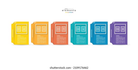 Vektorgrafik Infografische Design-Vorlage mit Symbolen und 6 Optionen oder Schritte. Kann für Prozess, Präsentationen, Layout, Banner, Infografik verwendet werden.