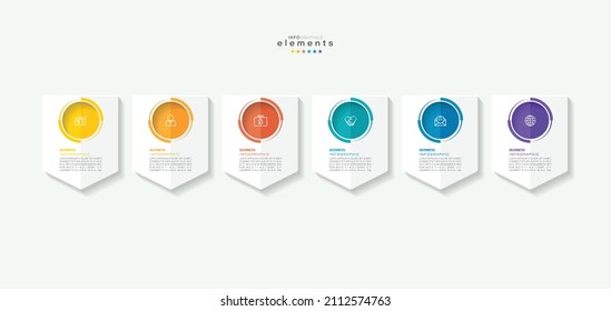 vector illustration Infographic design template with icons and 6 options or steps. Can be used for process, presentations, layout, banner,info graph.