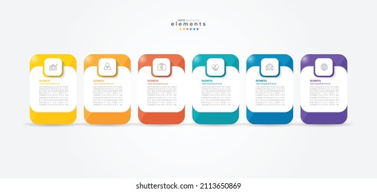 vector illustration Infographic design template with icons and 6 options or steps. Can be used for process, presentations, layout, banner,info graph.