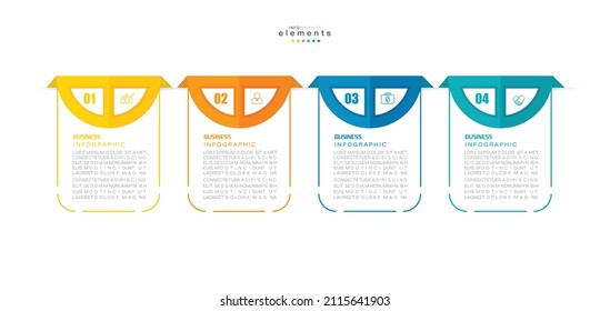 vector illustration Infographic design template with icons and 4 options or steps. Can be used for process, presentations, layout, banner,info graph.