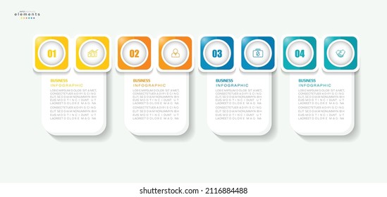 Vektorgrafik Infografische Design-Vorlage mit Symbolen und 4 Optionen oder Schritten. Kann für Prozess, Präsentationen, Layout, Banner, Infografik verwendet werden.