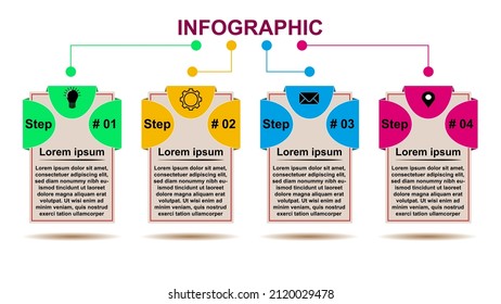 Ilustración vectorial Plantilla de diseño infográfico con iconos y 5 opciones o pasos. Se puede usar para procesos, presentaciones, diseño, banner, gráfico de información.