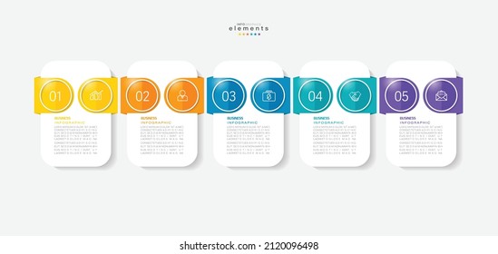 vector illustration Infographic design template with icons and 5 options or steps. Can be used for process, presentations, layout, banner,info graph.