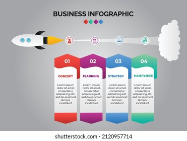 ilustración vectorial Plantilla de diseño infográfico con iconos y 4 opciones o pasos