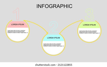 ilustración vectorial Plantilla de diseño infográfico con iconos y 3 opciones o pasos.