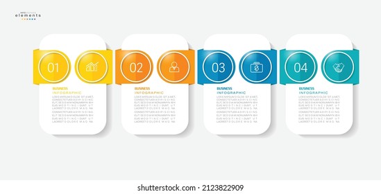 vector illustration Infographic design template with icons and 4 options or steps. Can be used for process, presentations, layout, banner,info graph.