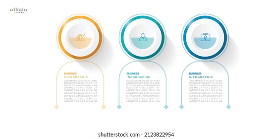 vector illustration Infographic design template with icons and 3 options or steps. Can be used for process, presentations, layout, banner,info graph.