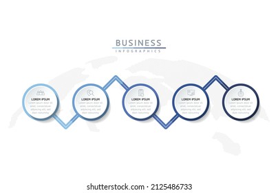 vector illustration infographic design template with 5 options or steps. used in presentation In business or marketing