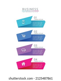 vector illustration infographic design template with 4 options or steps. used in presentation In business or marketing