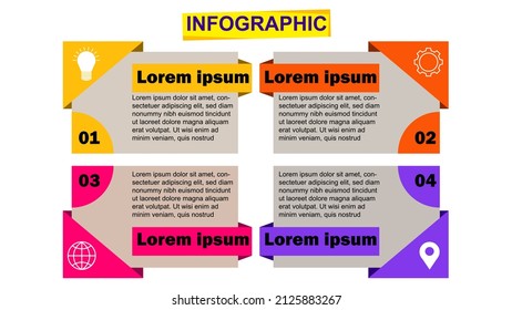 Vector illustration Infographic design template with icons and 4 options or steps. Can be used for process, presentations, layout, banner, info graph.