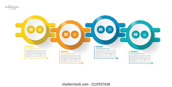 vector illustration Infographic design template with icons and 4 options or steps. Can be used for process, presentations, layout, banner,info graph.