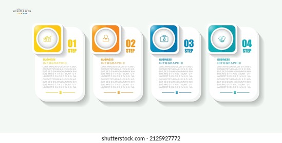 vector illustration Infographic design template with icons and 4 options or steps. Can be used for process, presentations, layout, banner,info graph.