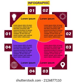 Vector illustration Infographic design template with icons and 4 options or steps. Can be used for process, presentations, layout, banner, info graph.