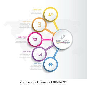 vector illustration infographic design template with 5 options or steps. used in presentation In business or marketing