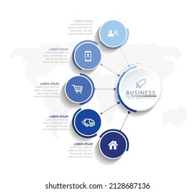 vector illustration infographic design template with 5 options or steps. used in presentation In business or marketing