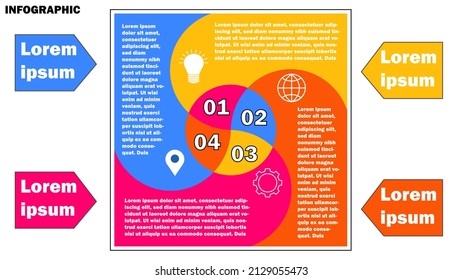 Vector illustration Infographic design template with icons and 4 options or steps. Can be used for process, presentations, layout, banner, info graph.