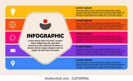 Vector illustration Infographic design template with icons and 5 options or steps. Can be used for process, presentations, layout, banner, info graph.