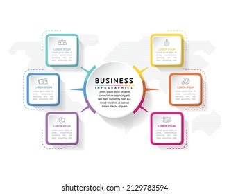 vector illustration infographic design template with 6 options or steps. used in presentation In business or marketing