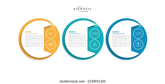 vector illustration Infographic design template with icons and 3 options or steps. Can be used for process, presentations, layout, banner,info graph.
