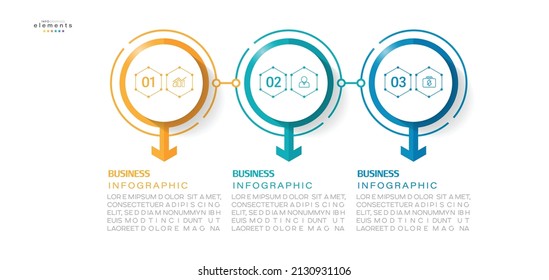 vector illustration Infographic design template with icons and 3 options or steps. Can be used for process, presentations, layout, banner,info graph.