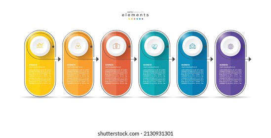 vector illustration Infographic design template with icons and 6 options or steps. Can be used for process, presentations, layout, banner,info graph.