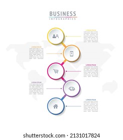 vector illustration infographic design template with 5 options or steps. used in presentation In business or marketing