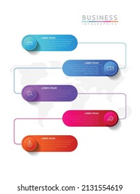 plantilla de diseño infográfico de ilustraciones vectoriales con 5 opciones o pasos. uso en presentación en negocios o marketing